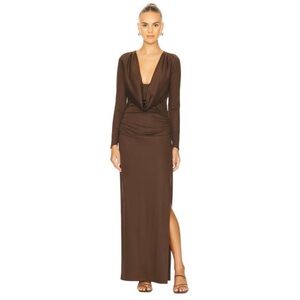 Line and Dot Towne Brown Maxi Dress
